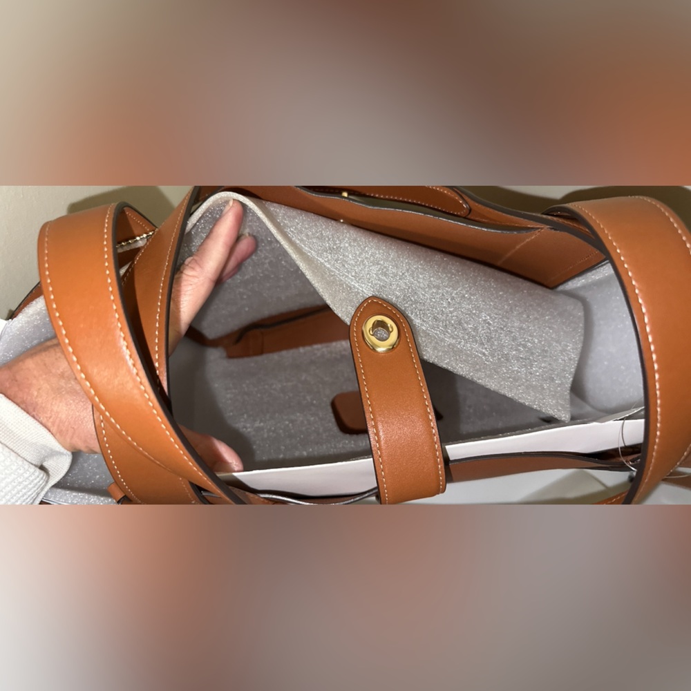 Coach Tan Leather Tote Bag - shhhhh - Picture 3 of 7
